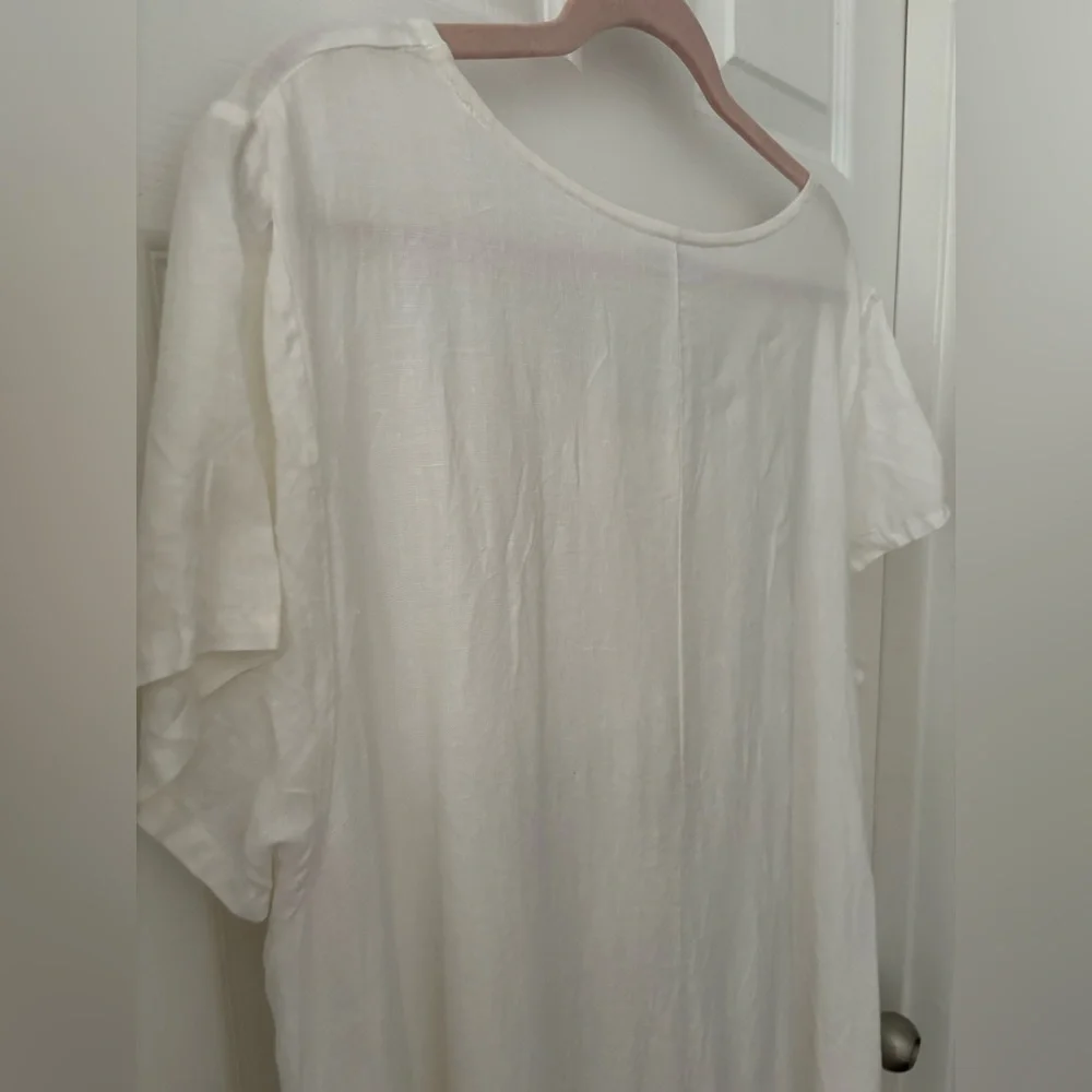 Bryn Walker Cream White Linen Midi Dress - Picture 5 of 10